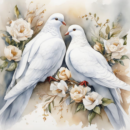Pigeon - Full Round Drill Diamond Painting 30*30CM