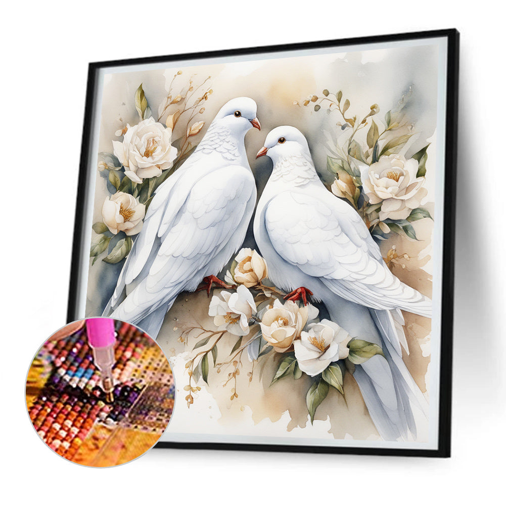 Pigeon - Full Round Drill Diamond Painting 30*30CM