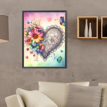 Love Flower - Full Round Drill Diamond Painting 30*40CM