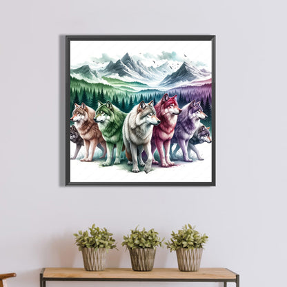 Wolf Pack - Full Round Drill Diamond Painting 40*40CM