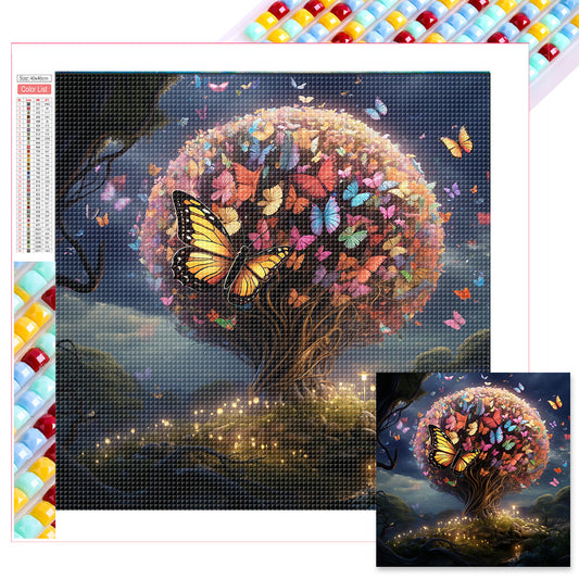 Butterfly Tree - Full Square Drill Diamond Painting 40*40CM