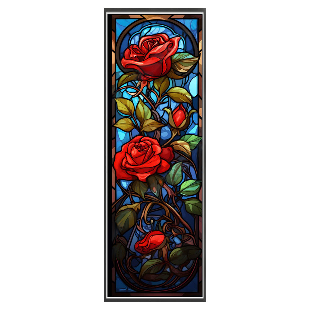 Glass Painting-Rose - 11CT Stamped Cross Stitch 30*90CM