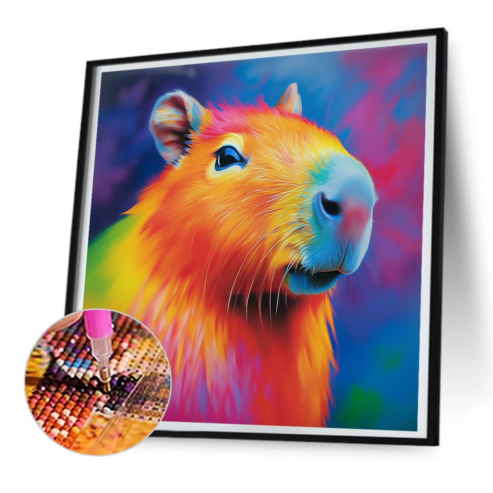 Colorful Capybara - Full Round Drill Diamond Painting 30*30CM