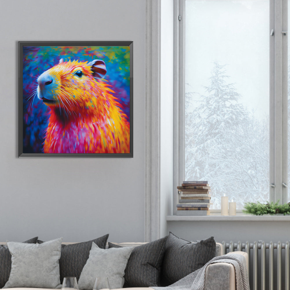 Colorful Capybara - Full Round Drill Diamond Painting 30*30CM