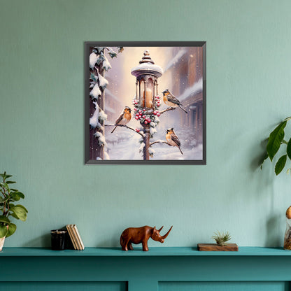Street Light Bird - Full Round Drill Diamond Painting 30*30CM