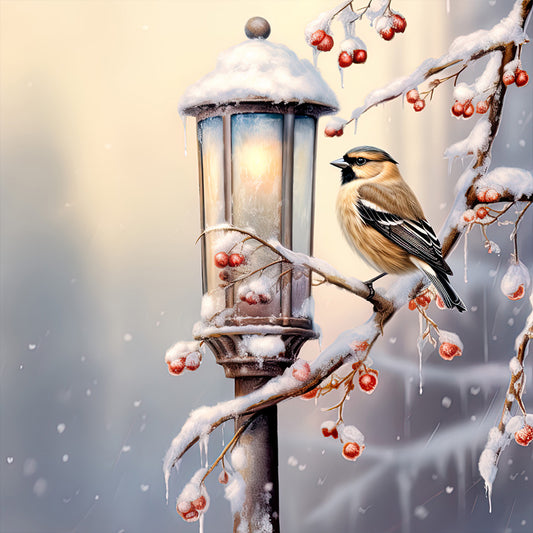 Street Light Bird - Full Round Drill Diamond Painting 30*30CM