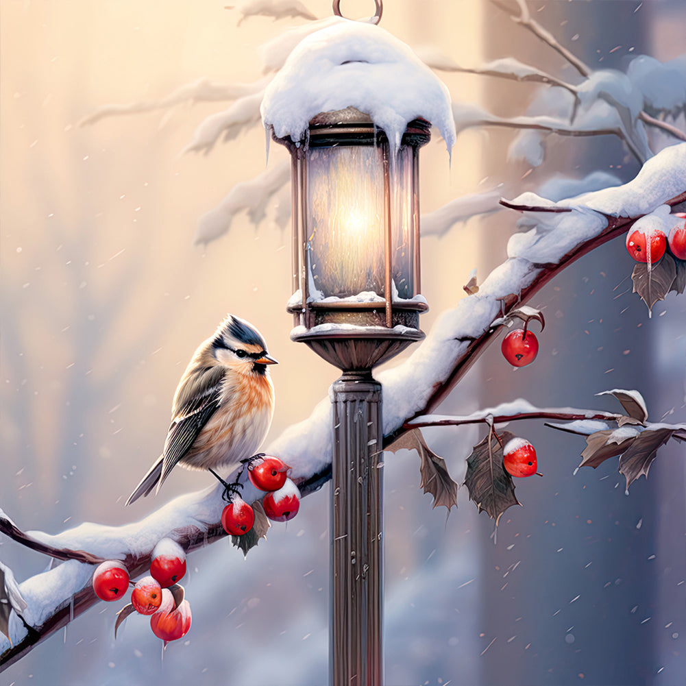Street Light Bird - Full Round Drill Diamond Painting 30*30CM