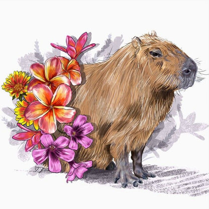 Capybara - Full Round Drill Diamond Painting 30*30CM