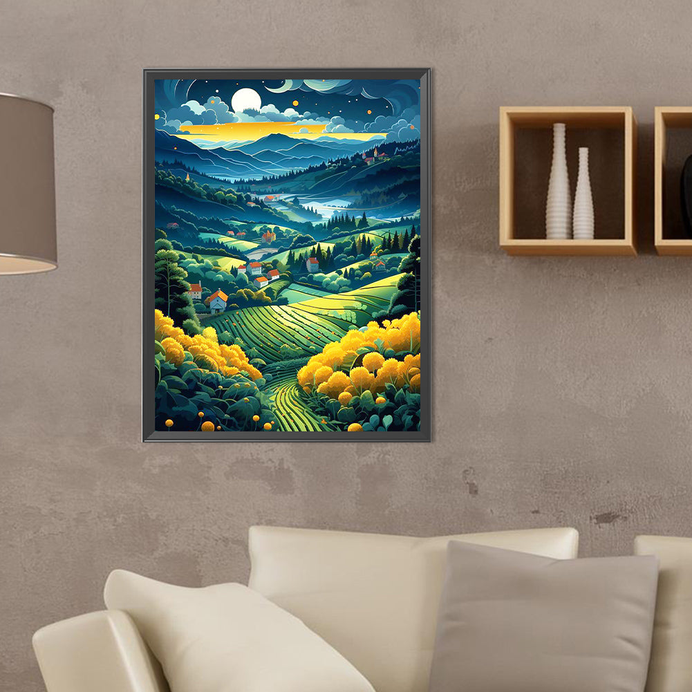 Yuexia Pastoral Town - Full Round Drill Diamond Painting 30*40CM