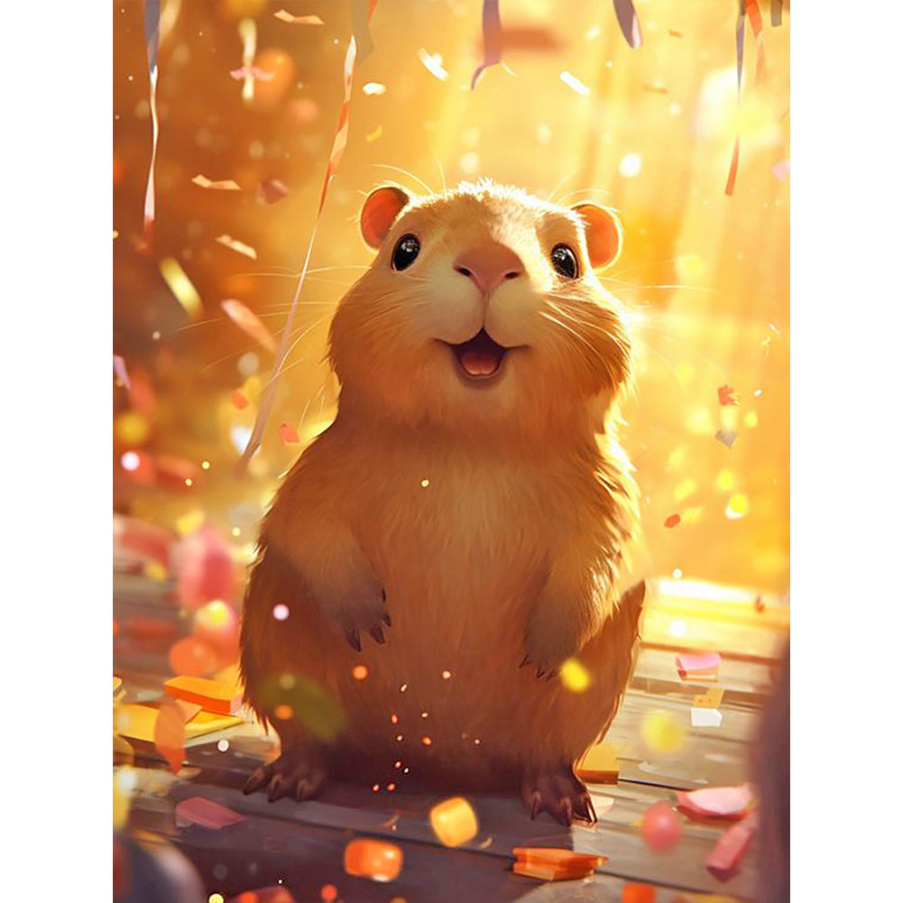 Capybara At The Celebration - Full Round Drill Diamond Painting 30*40CM