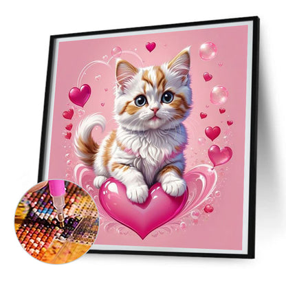 Valentine Love Kitten - Full Round Drill Diamond Painting 30*30CM