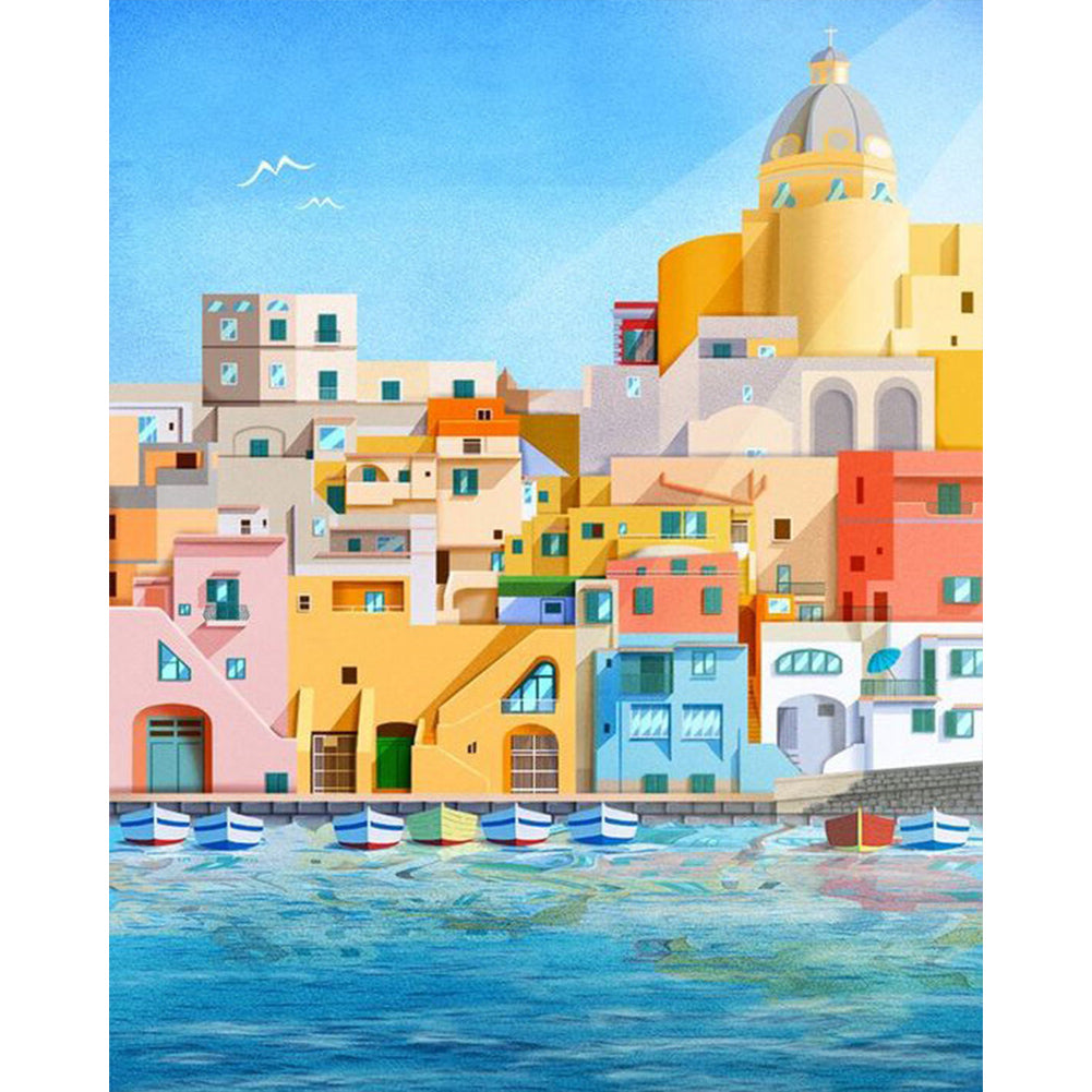 Colorful House - Full Square Drill Diamond Painting 40*50CM
