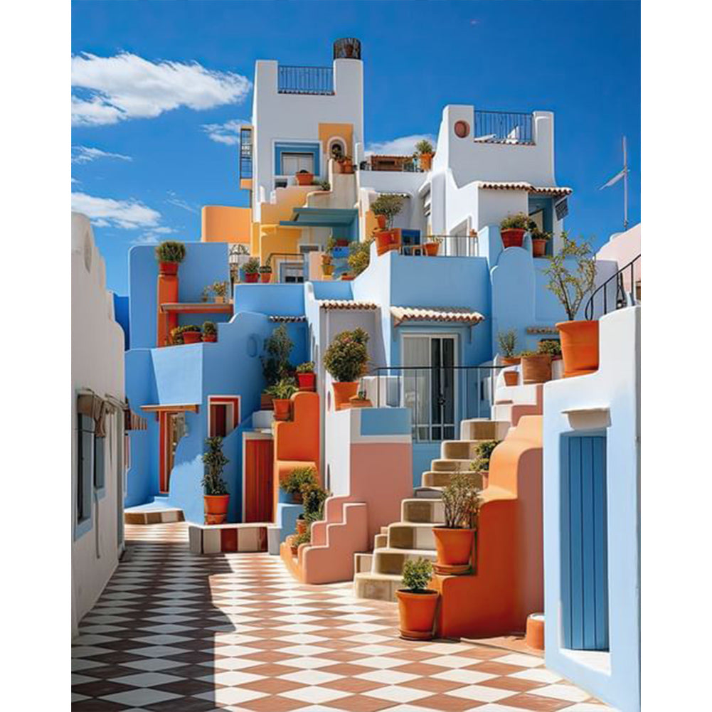 Colorful House - Full Square Drill Diamond Painting 40*50CM