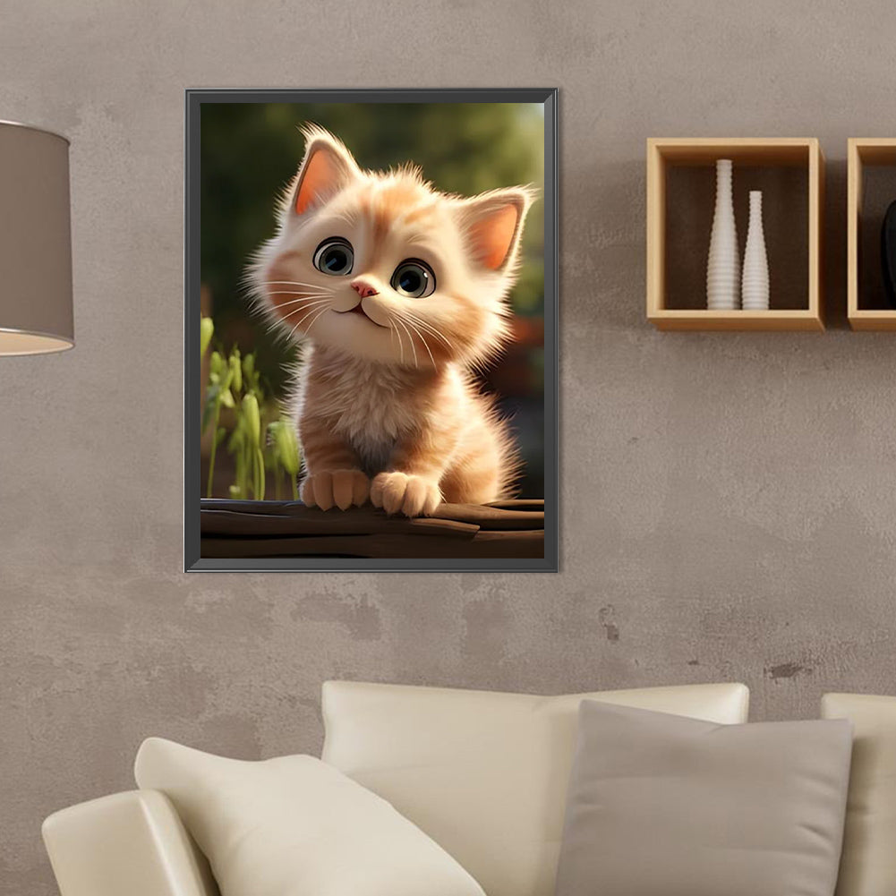 Kitten - Full Round Drill Diamond Painting 30*40CM