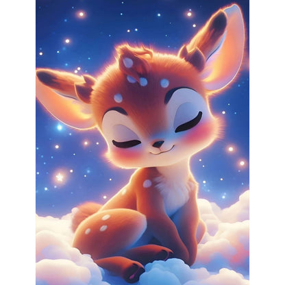 Deer Sleeping On The Clouds - Full Round Drill Diamond Painting 30*40CM