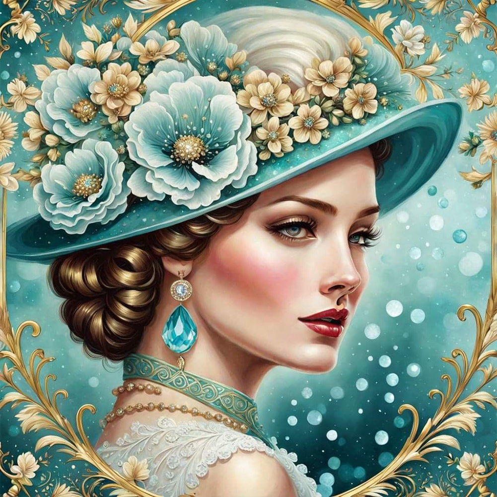 Noble Lady - Full Round Drill Diamond Painting 30*30CM
