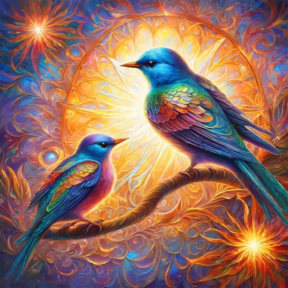 Two Little Birds - Full AB Round Drill Diamond Painting 30*30CM