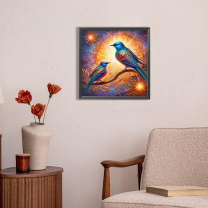 Two Little Birds - Full AB Round Drill Diamond Painting 30*30CM