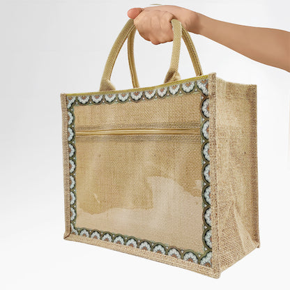 Linen Tote Bags Waterproof Daily Utility Bag for Grocery/School/Travel/Study/Gym