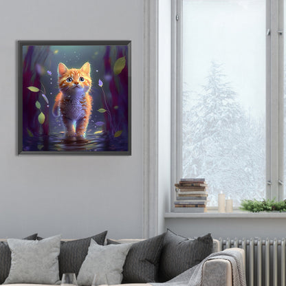 Cat - Full Round Drill Diamond Painting 30*30CM