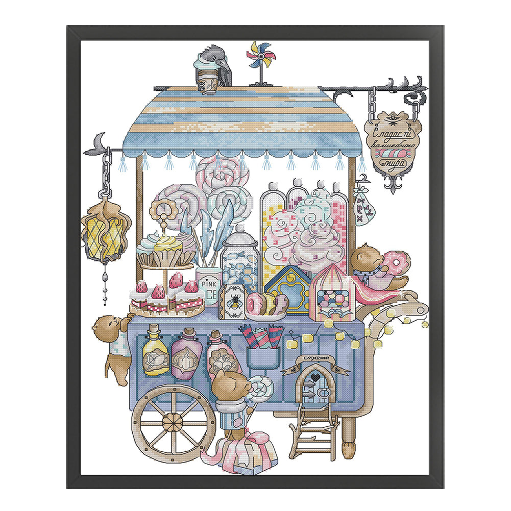 Dessert Cart - 14CT Stamped Cross Stitch 36*46CM