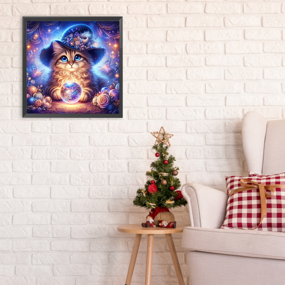 Crystal Kitten - Full Round Drill Diamond Painting 30*30CM