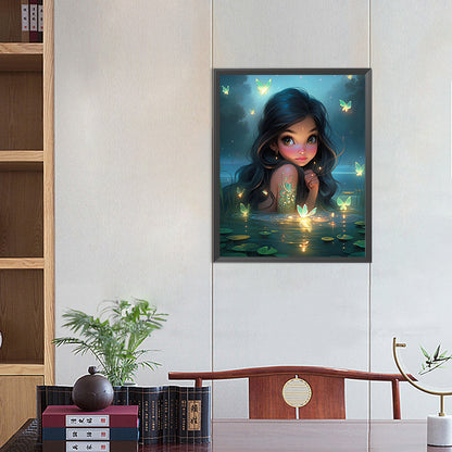 Girl In The Middle Of The Lake - Full AB Round Drill Diamond Painting 40*50CM