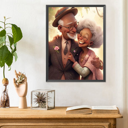 Elderly Couple - Full Round Drill Diamond Painting 30*40CM