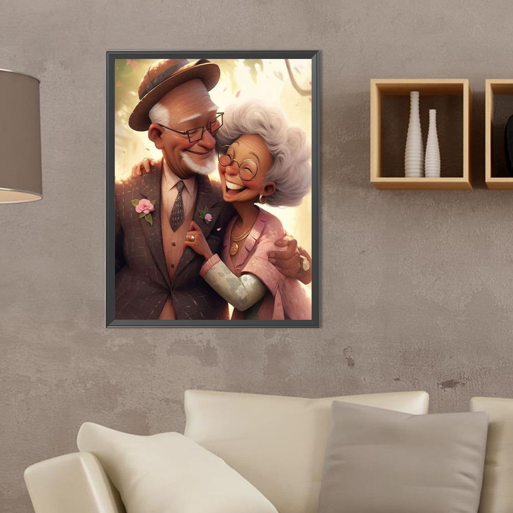 Elderly Couple - Full Round Drill Diamond Painting 30*40CM