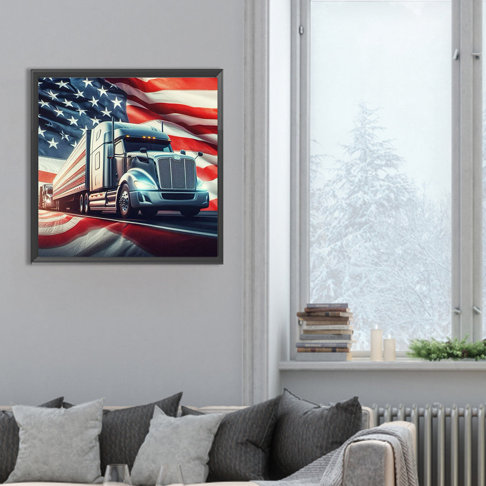 American Flag - Full Round Drill Diamond Painting 30*30CM