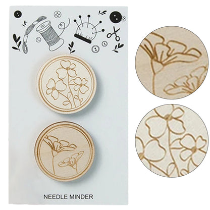 1 Pcs Wooden Round Needle Aspirator Magnetic Mount for DIY Sewing Crafts (1 Pcs)