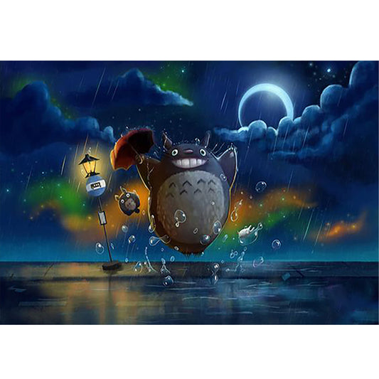 Totoro In The Rain At Night - 11CT Stamped Cross Stitch 60*45CM