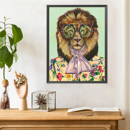 Anthropomorphic Lion - Full Round Drill Diamond Painting 30*40CM