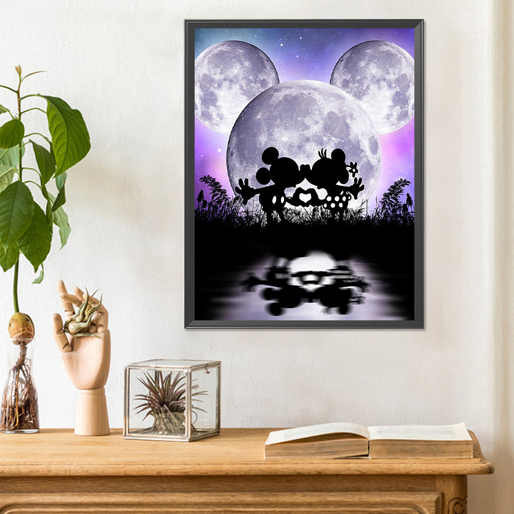 Silhouette--Mickey Mouse - Full Round Drill Diamond Painting 30*40CM
