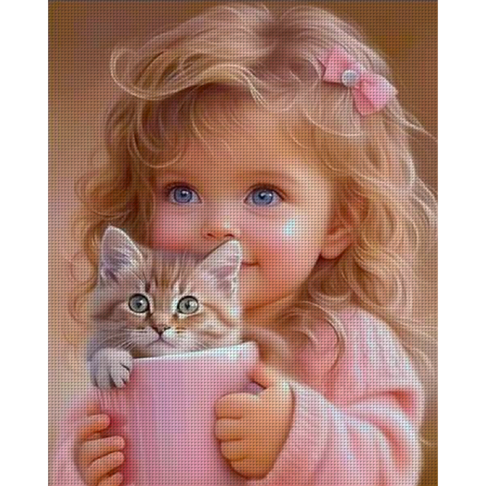 Blonde Little Girl - 14CT Counted Cross Stitch 40*50CM