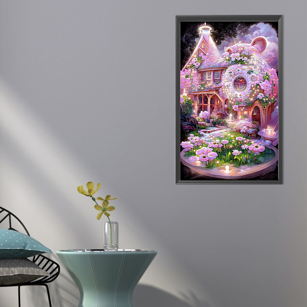 Pink Flower Room - Full AB Round Drill Diamond Painting 40*65CM