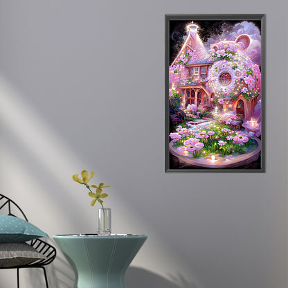 Pink Flower Room - Full AB Round Drill Diamond Painting 40*65CM