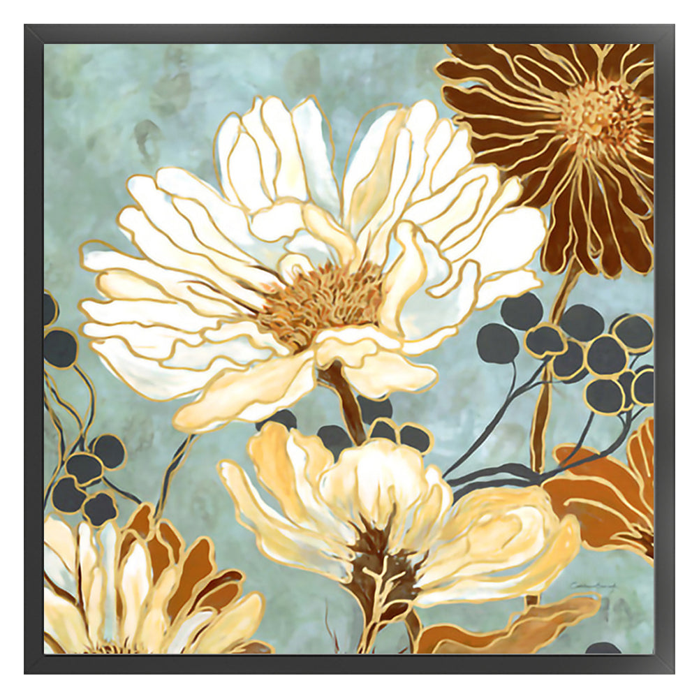 Vintage Flowers - 11CT Stamped Cross Stitch 40*40CM
