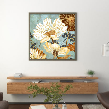Vintage Flowers - 11CT Stamped Cross Stitch 40*40CM