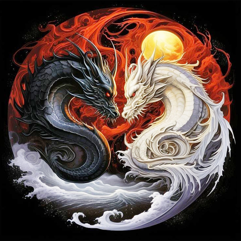 Tai Chi Yin Yang Feilong - Full Round Drill Diamond Painting 30*30CM
