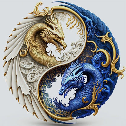 Tai Chi Yin Yang Feilong - Full Round Drill Diamond Painting 30*30CM