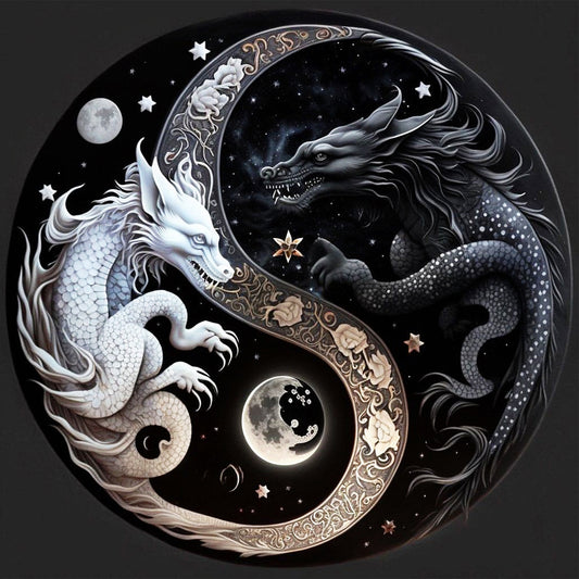 Tai Chi Yin Yang Feilong - Full Round Drill Diamond Painting 30*30CM