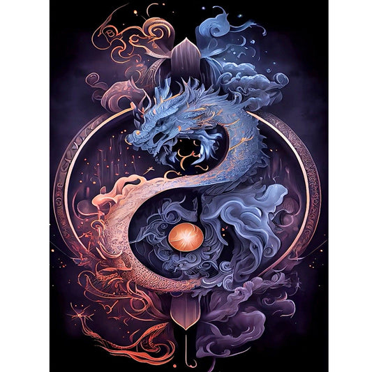 Tai Chi Yin Yang Dragon - Full Round Drill Diamond Painting 30*40CM