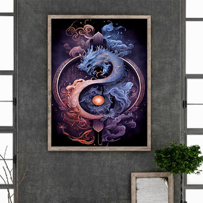 Tai Chi Yin Yang Dragon - Full Round Drill Diamond Painting 30*40CM