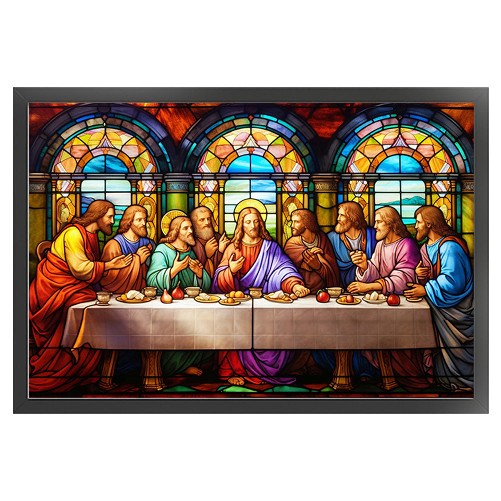 Glass Painting-Fr. - 11CT Stamped Cross Stitch 60*40CM
