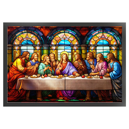 Glass Painting-Fr. - 11CT Stamped Cross Stitch 60*40CM