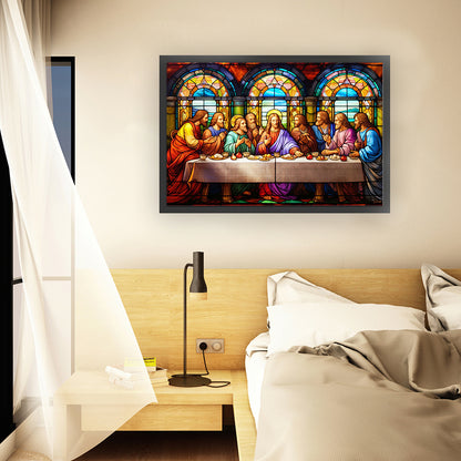 Glass Painting-Fr. - 11CT Stamped Cross Stitch 60*40CM