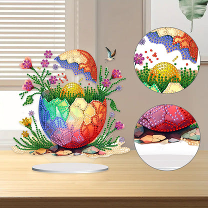 Acrylic Easter Egg Diamond Painting Tabletop Ornament Kit for Home Office Decor