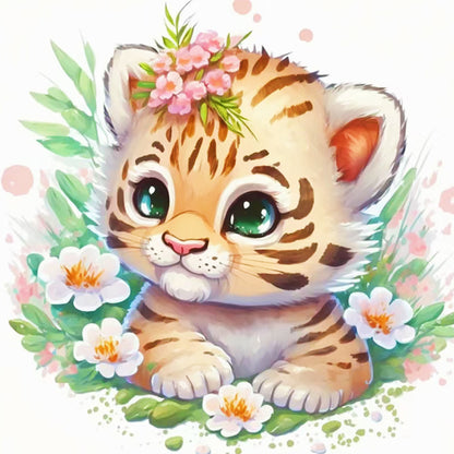 Zodiac Sign - Tiger - 11CT Stamped Cross Stitch 40*40CM