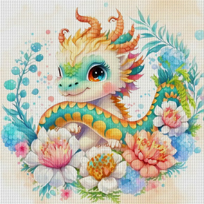 Zodiac Sign-Dragon - 11CT Stamped Cross Stitch 40*40CM